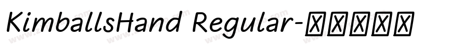 KimballsHand Regular字体转换